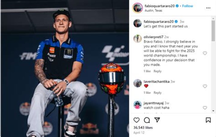 Fabio Quartararo Copine